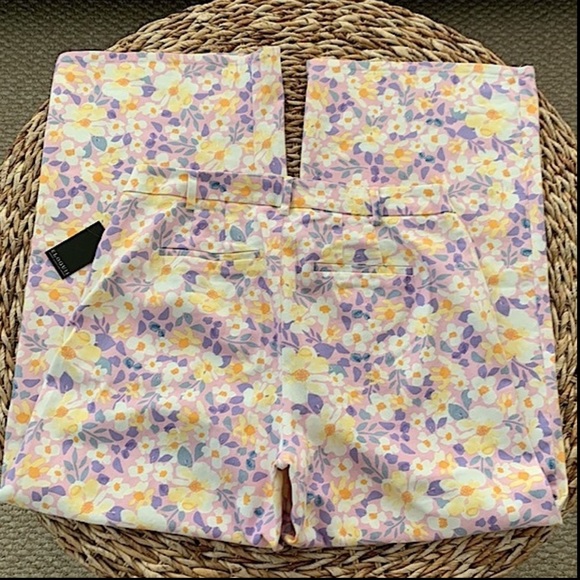 Eloquii Wide Leg Floral Pants in Lavender and Yellow - Picture 8 of 13
